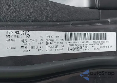 2017 Dodge Durango Gt Awd z USA, uszkodzony, nr VIN 1C4RDJDG3HC839157